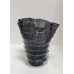 Vaso de Vidro Preto com Detalhe Dourado